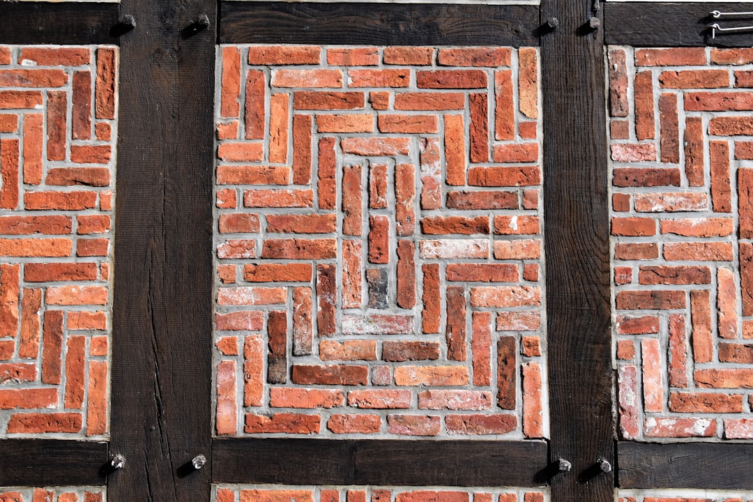 Beautiful symmetrical brickwork pattern showing intricate detail on historic building
